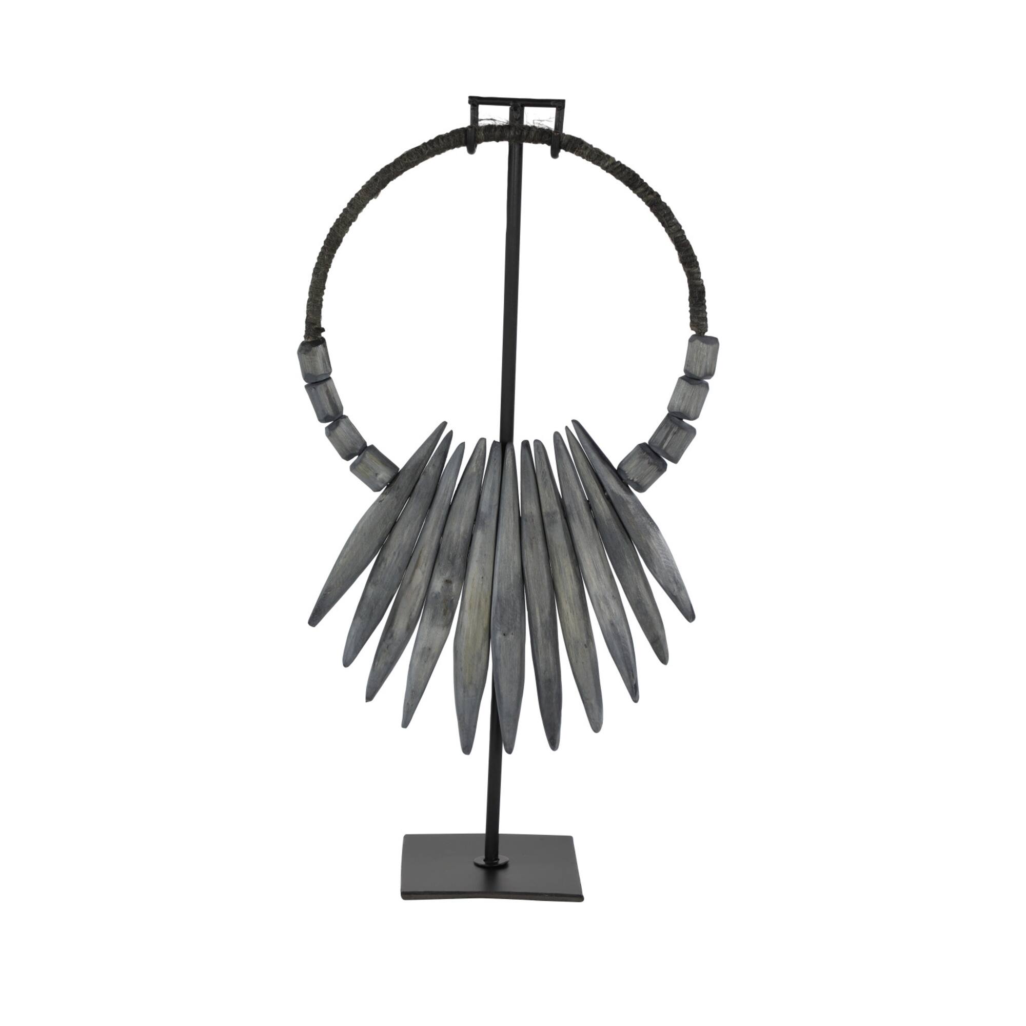 20" Gray Teak Wood Natural Sculpture